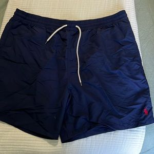 Polo by Ralph Lauren Navy Blue Swim Trunks with Red Pony